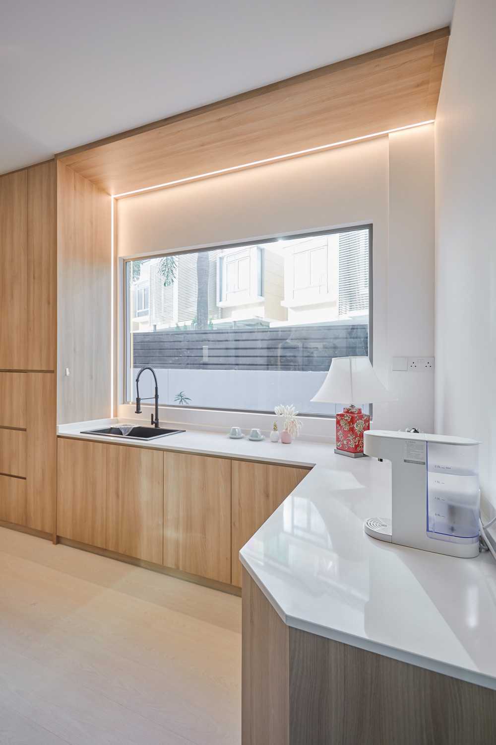 Scandinavian Kitchen with Kitchen Window and Kitchen Accessories