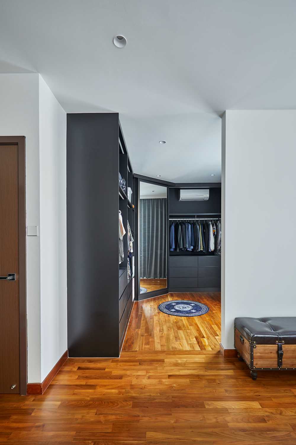 Scandinavian Bedroom with Wardrobe and Bedroom Dresser