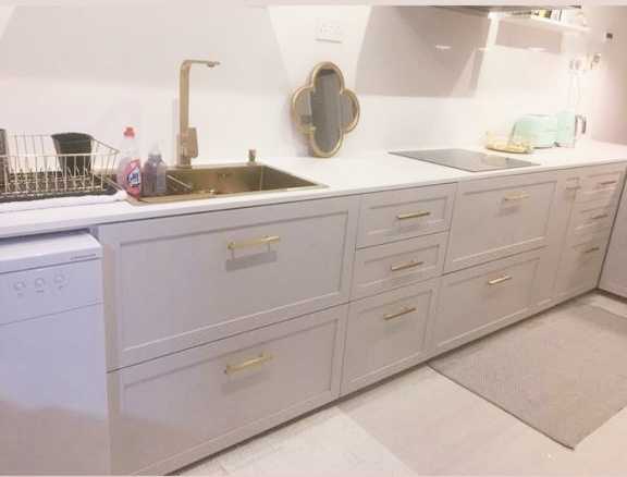 Scandinavian Kitchen with Countertop and Cupboard