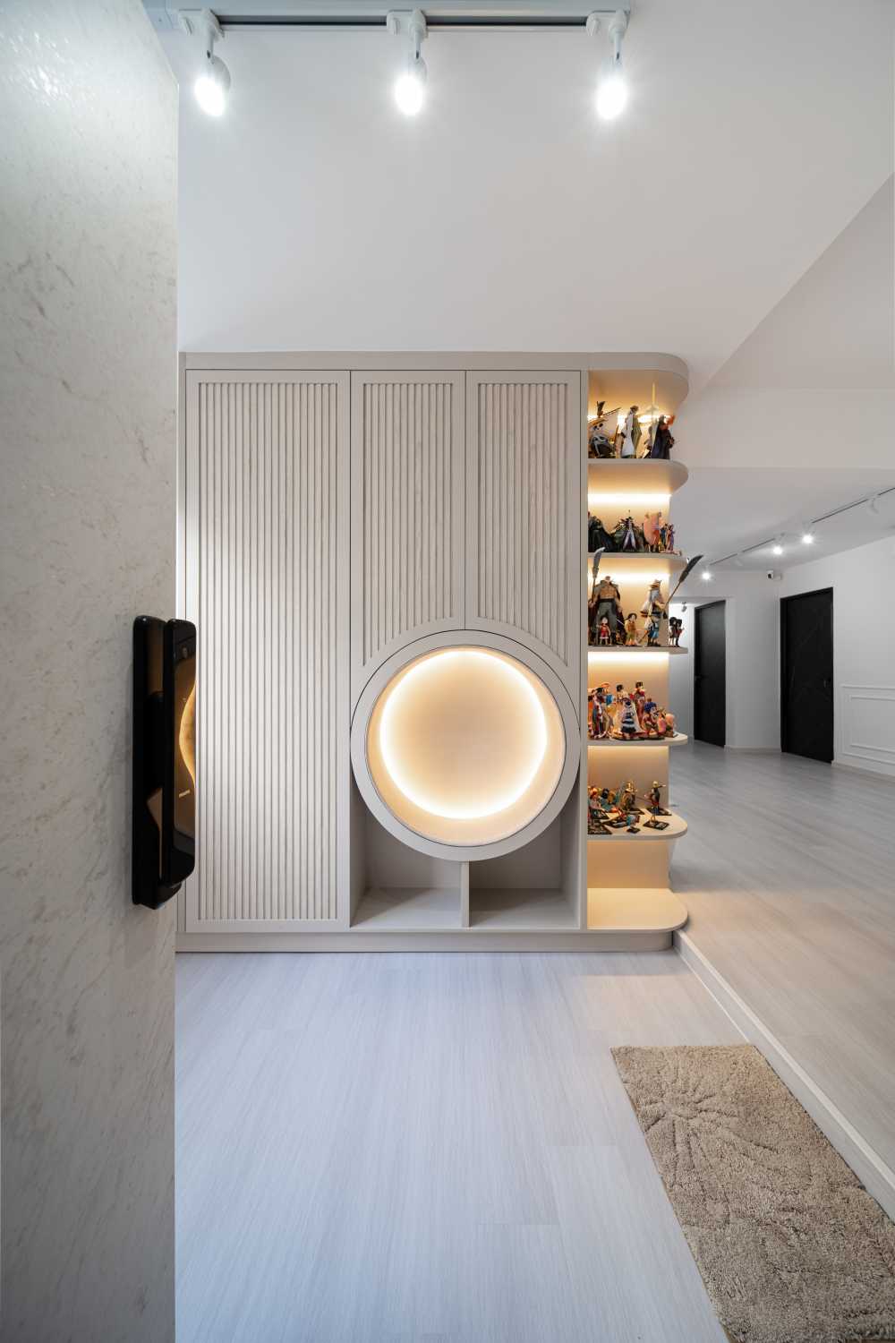 Scandinavian Entryway with Seating Bench and Shoe Rack