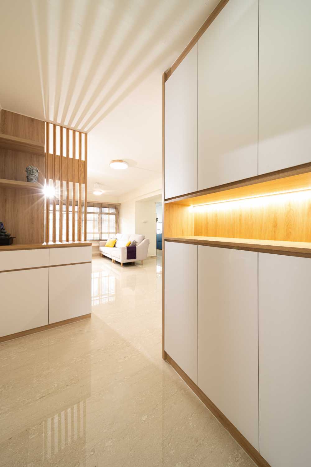 Modern Entryway with Shoe Rack and Small Storage