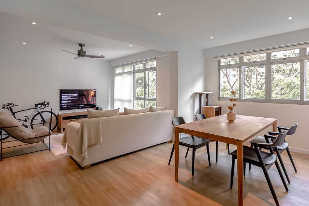 Minimalist Living Room with TV Console and Sofa
