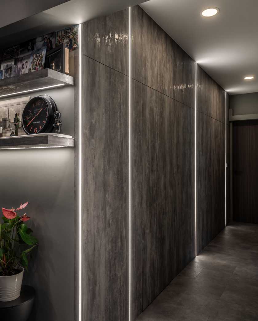 Modern Entryway with Storage Cabinets and Flooring
