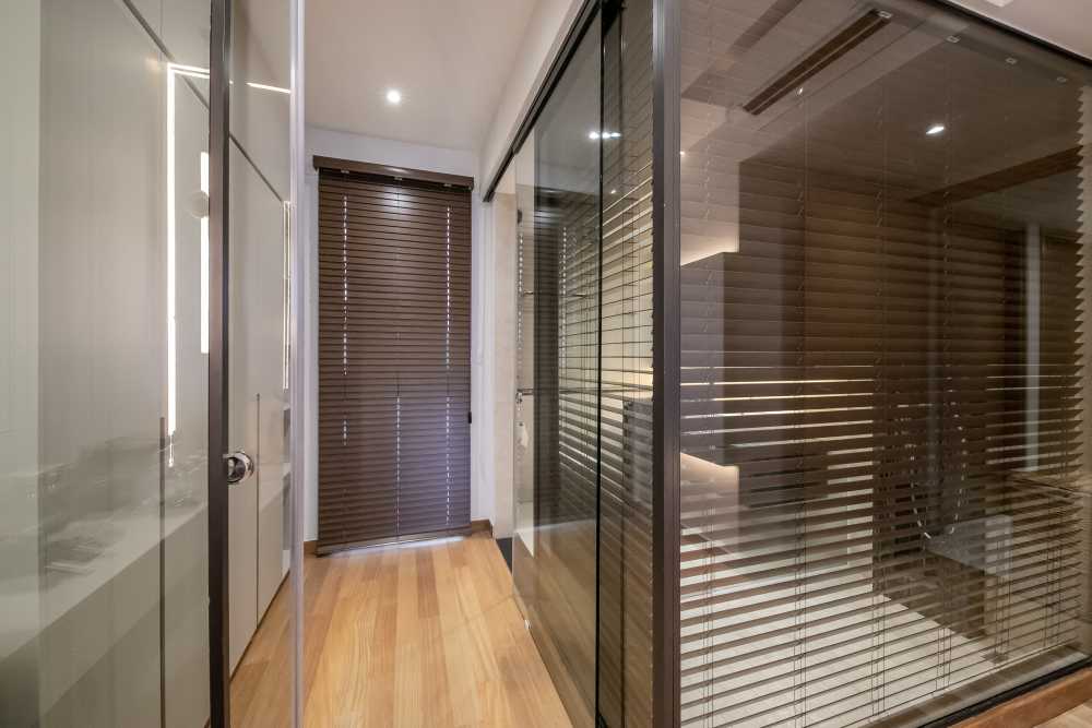 Modern Bathroom with Shower Screen and Bathroom Sinks