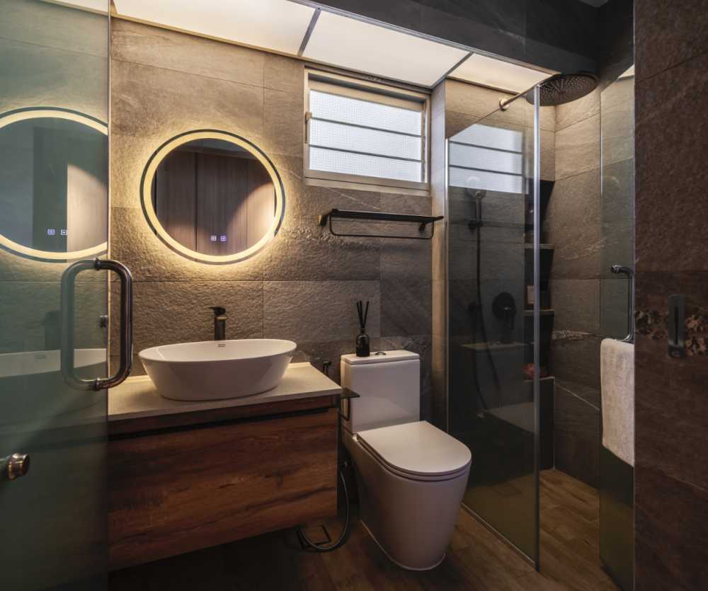Industrial Bathroom with Mirror and Bathroom Mirrors
