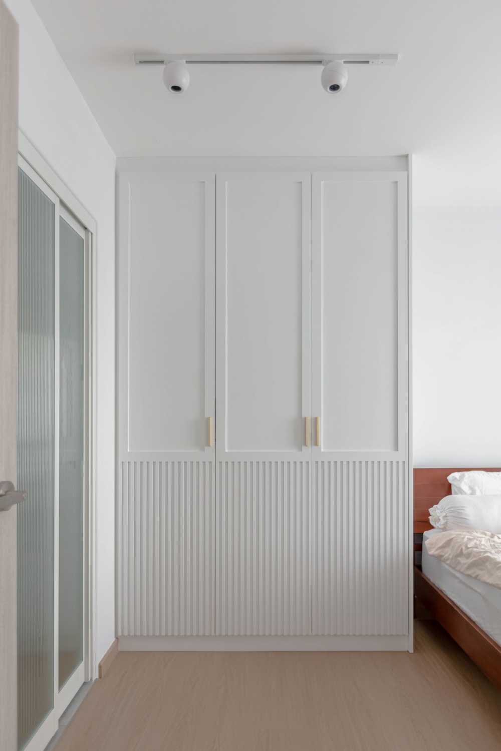 Scandinavian Bedroom with Wardrobe and Closet