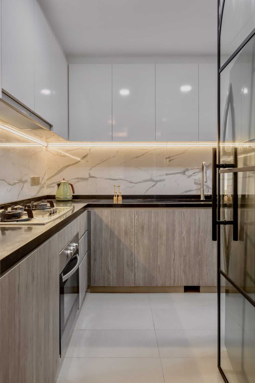 Modern Kitchen with Countertop and Kitchen Accessories