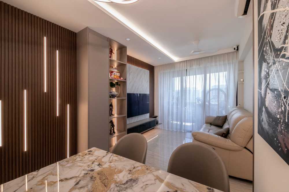 Modern Living Room with TV Console and TV
