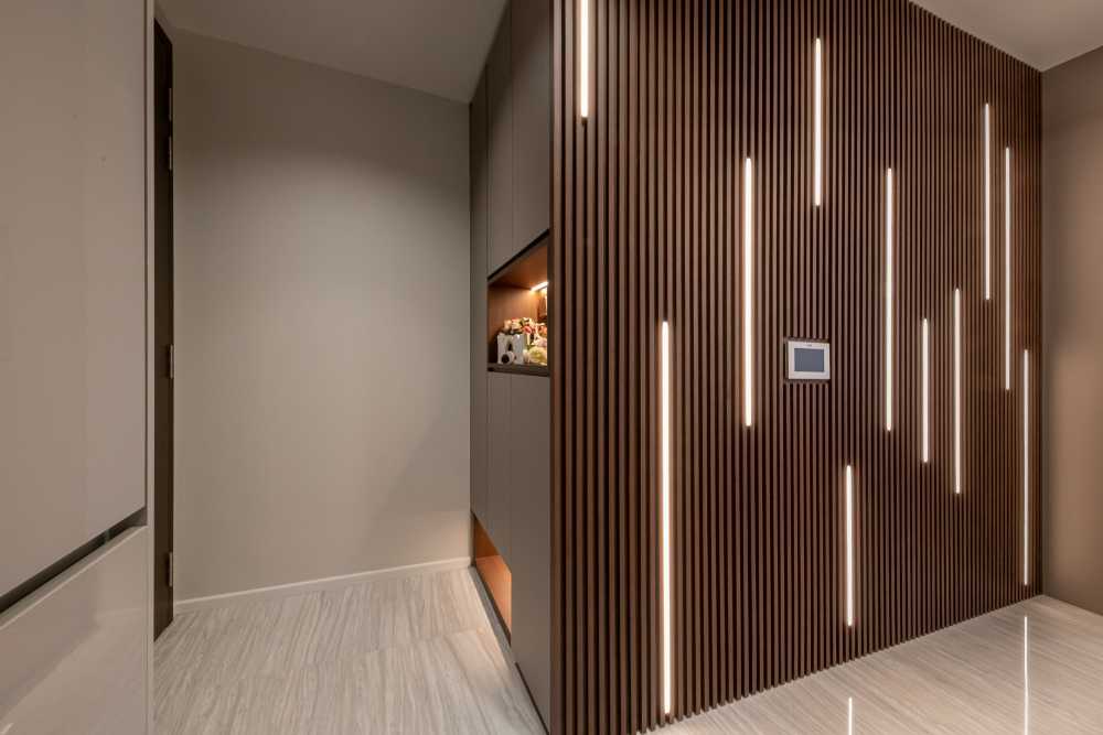 Modern Entryway with Shoe Rack and Small Storage