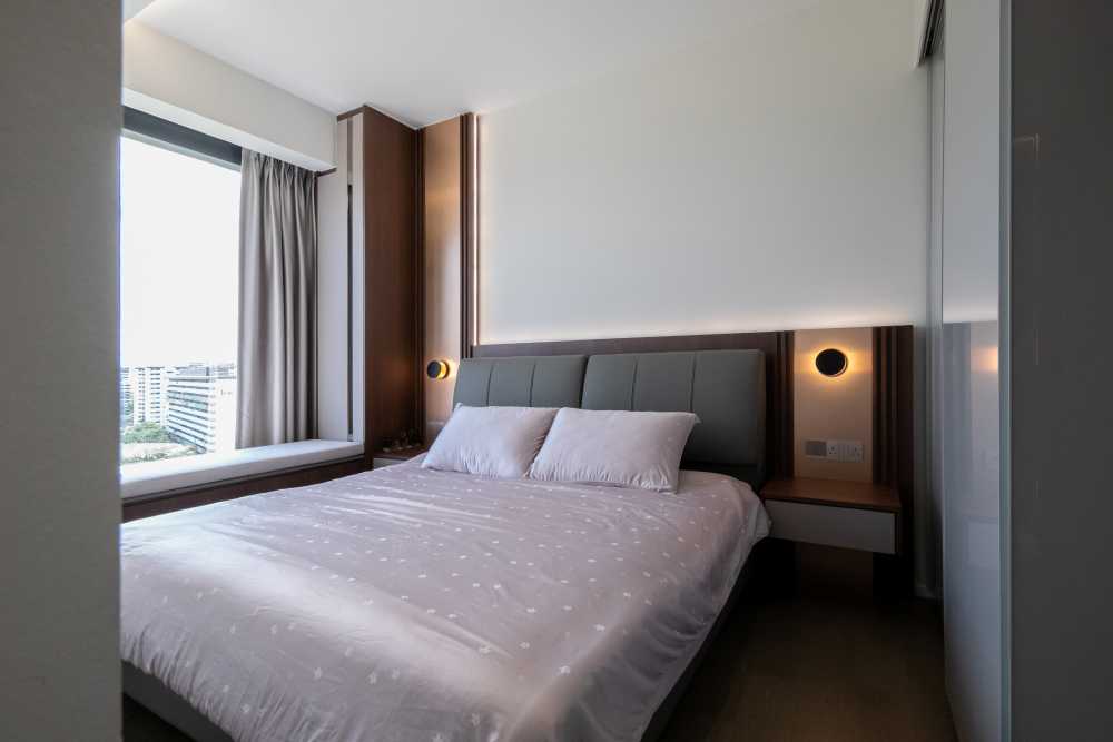 Modern Bedroom with Ceiling Light and Wardrobe