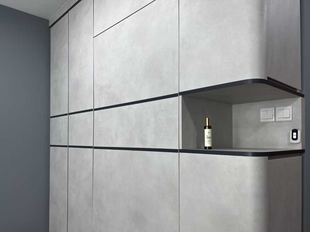 Modern Foyer with Artwork and Console Table