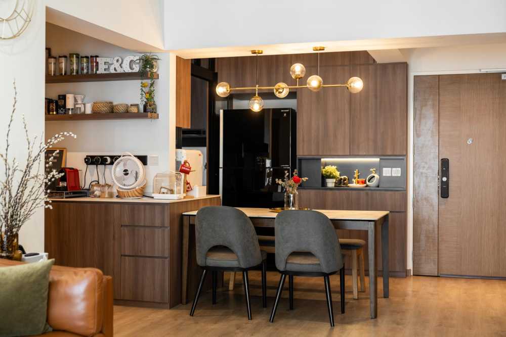 Modern Kitchen with Countertop and Vinyl Flooring