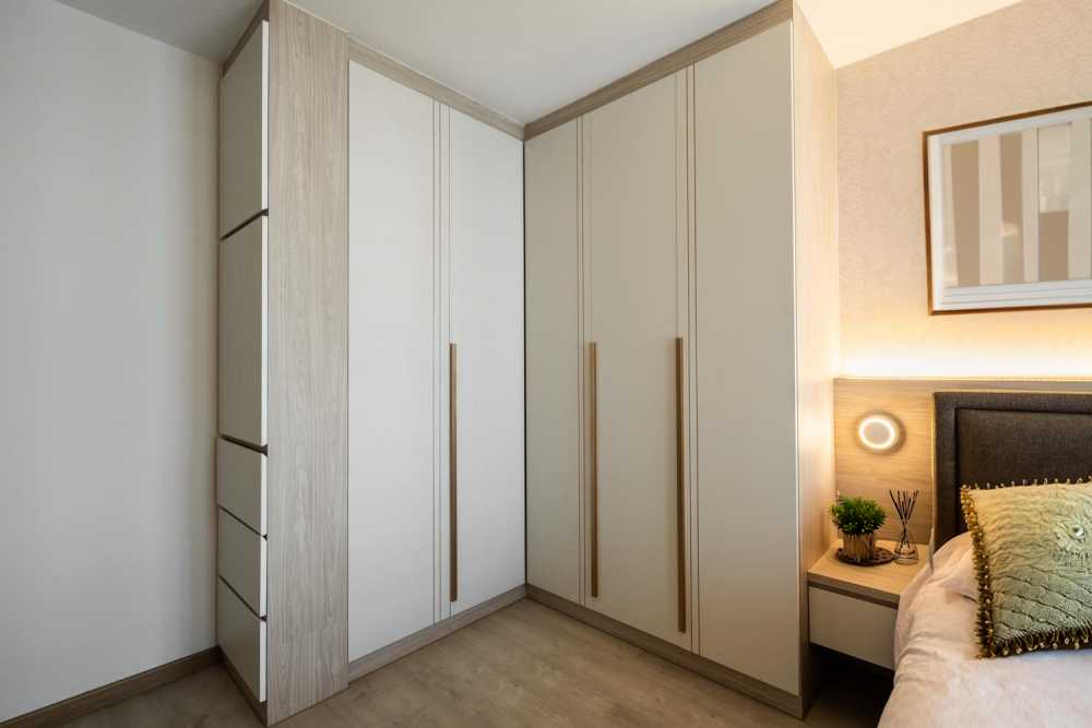 Modern Bedroom with Cove Lighting and Drop Ceiling