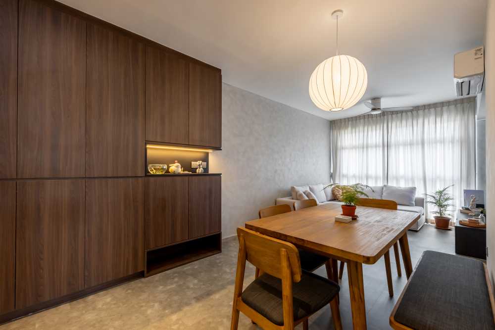 Scandinavian Dining Room with Dining Table and Dining Chairs