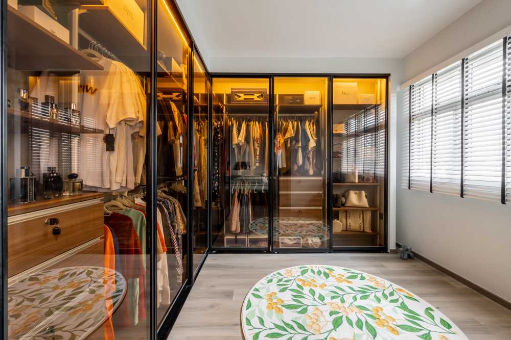 Scandinavian Bedroom with Vinyl Flooring and Wardrobe