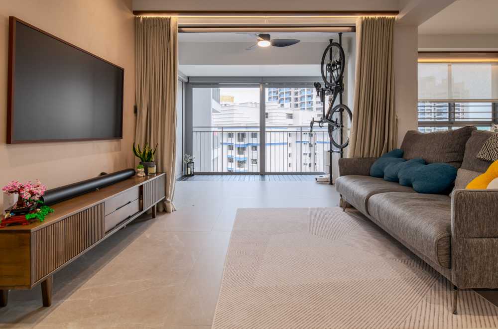 Contemporary Living Room with Cove Lighting and Downlights