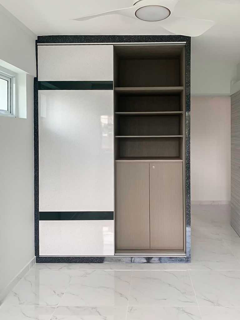 Scandinavian Bedroom with Wardrobe and Sliding Wardrobe
