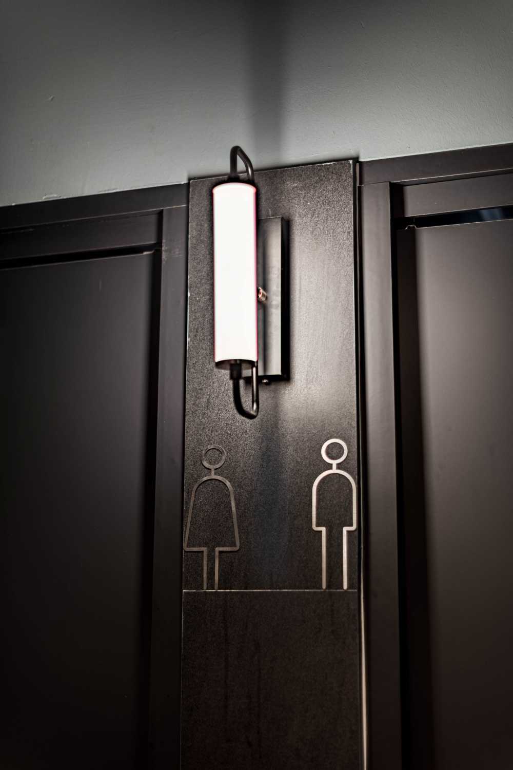 Modern Bathroom with Lighting and Doors