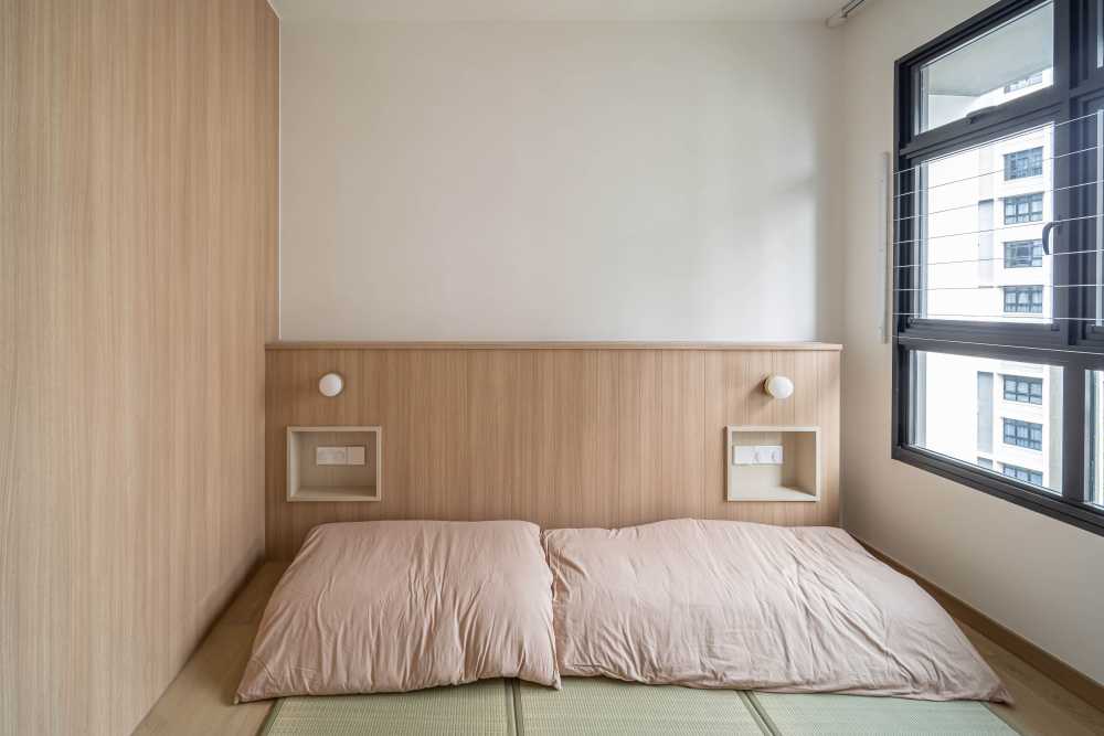 Asian Bedroom with Wardrobe and Small Storage