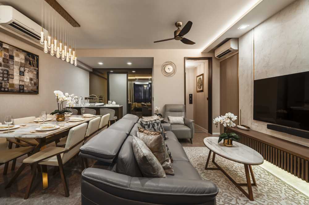 Modern Living Room with Sofa and TV