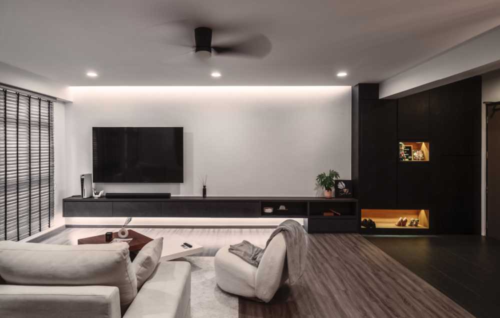 Contemporary Living Room with Sofa and TV