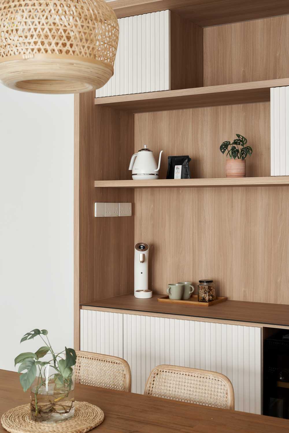 Modern Dining Room with Drop Light and Cove Lighting