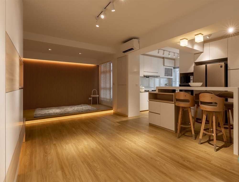 Scandinavian Kitchen with Kitchen Island and Open Kitchen