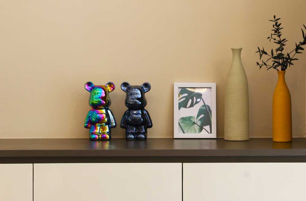 Contemporary Living Room with Console Table and Storage Cabinets
