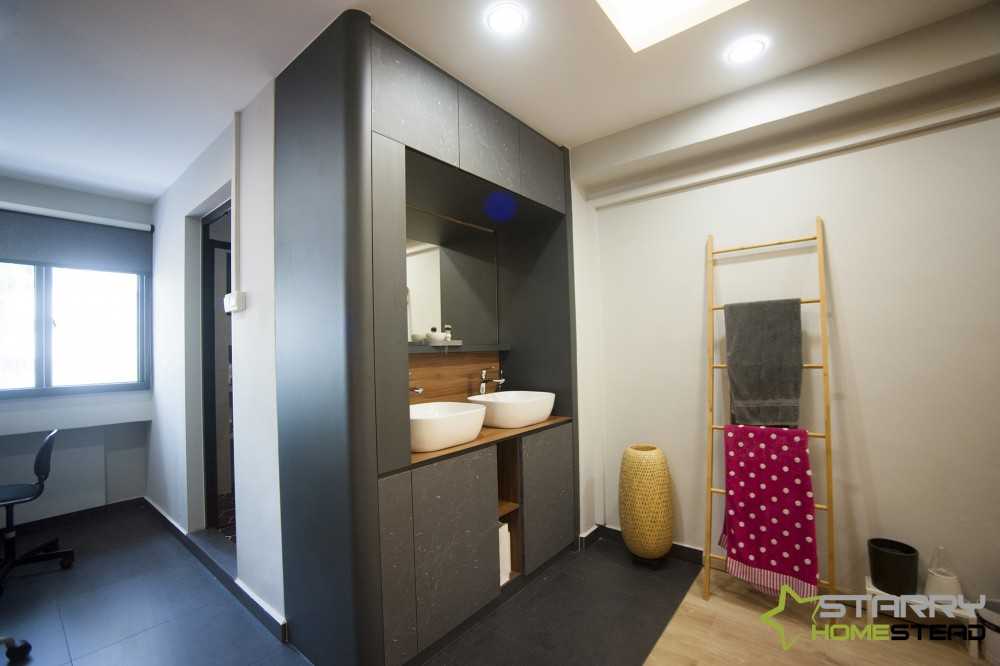 Scandinavian Bedroom with Mirror and Vanity Counter