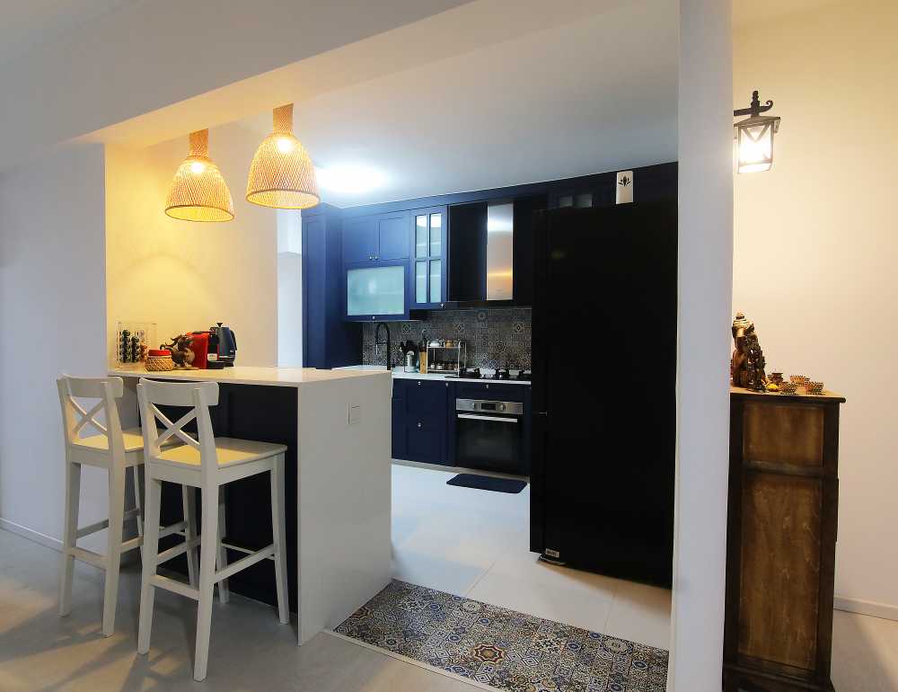 Scandinavian Kitchen with Countertop and Kitchen Island