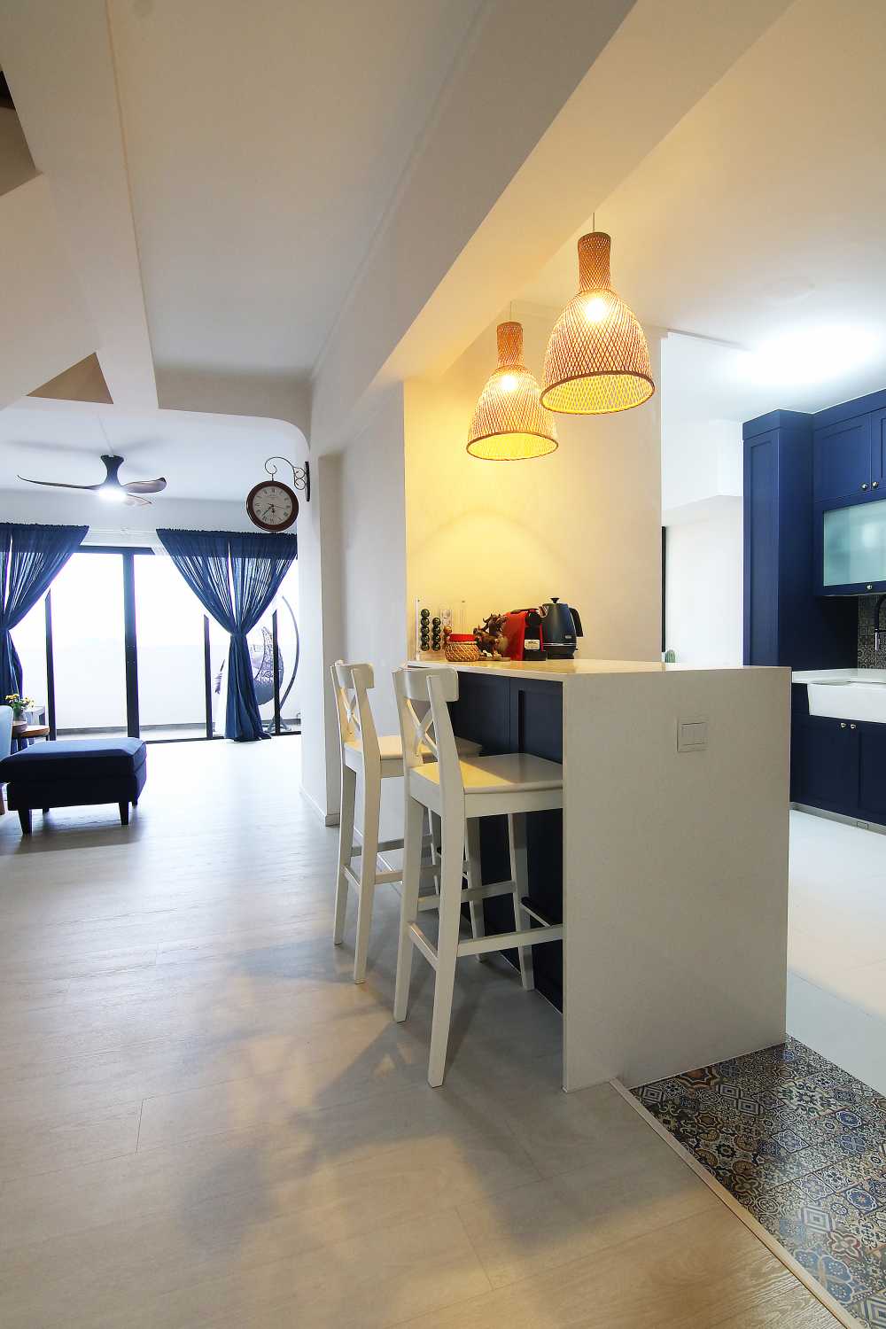 Scandinavian Kitchen with Countertop and Kitchen Island