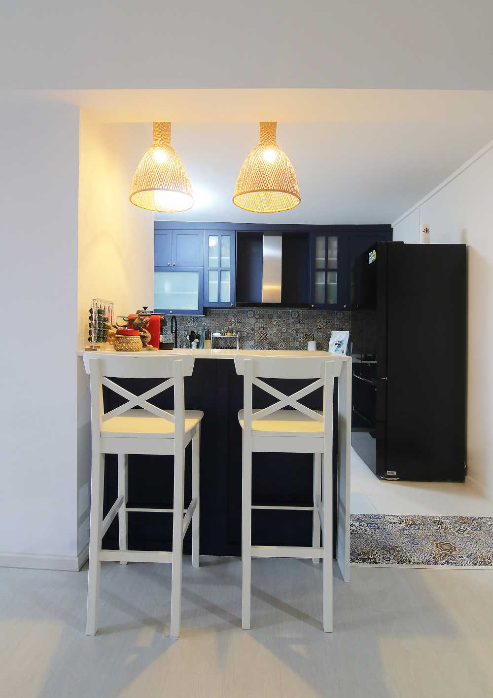 Scandinavian Kitchen with Countertop and Kitchen Island