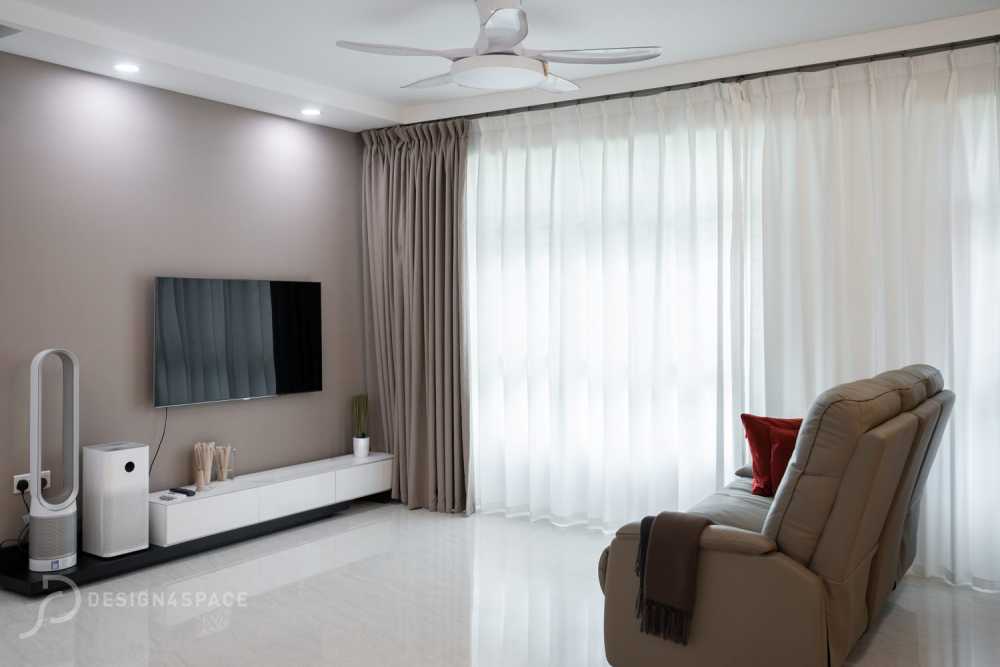 Modern Living Room with Wood Flooring and TV Console