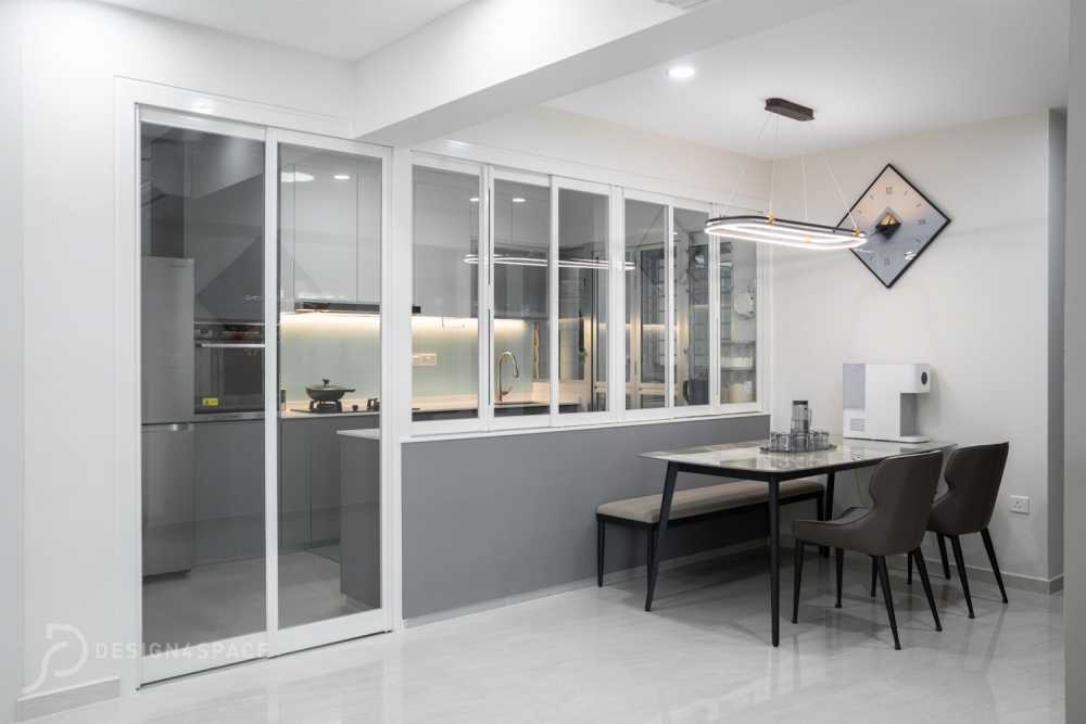 Modern Dining Room with Drop Light and Cove Lighting