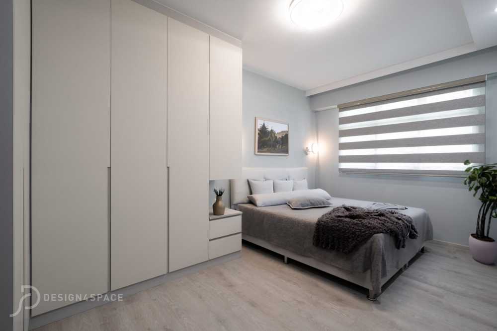Modern Bedroom with Platform Bed and Built-in Bed