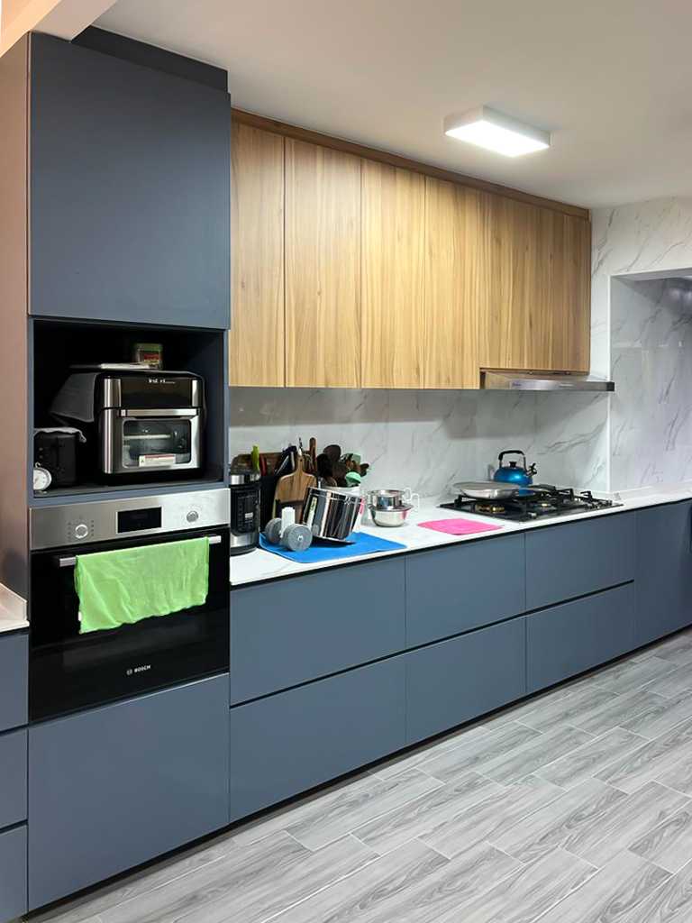 Scandinavian Kitchen with Kitchen Accessories and Paintings