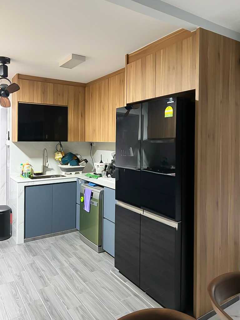 Scandinavian Kitchen with Kitchen Accessories and Paintings