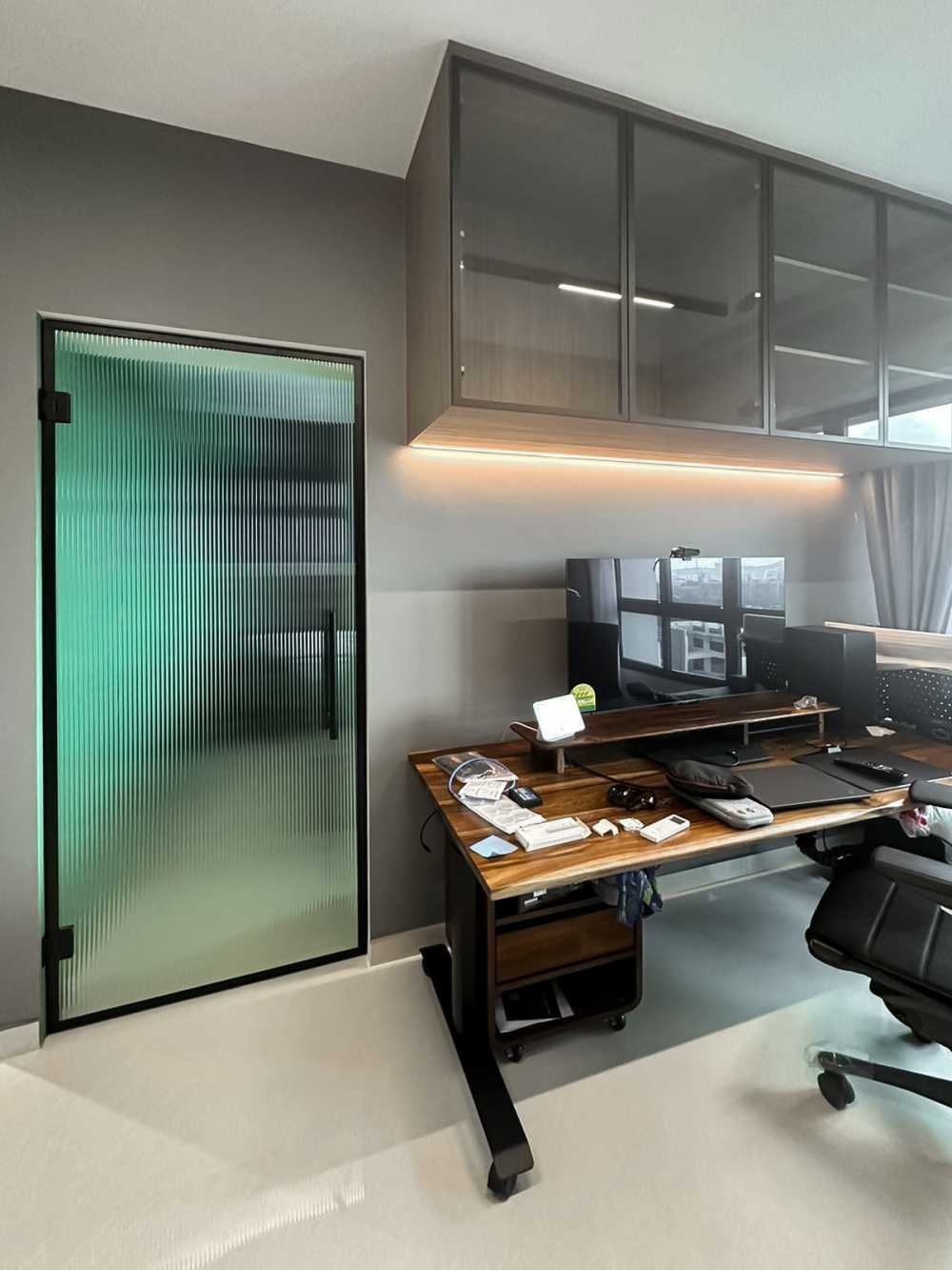Scandinavian Study with Desk and Storage Cabinets