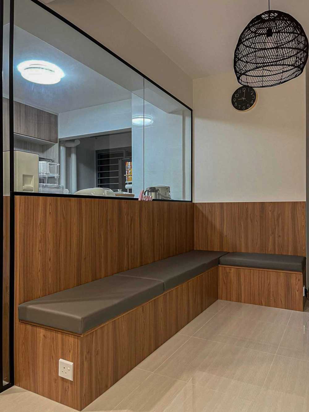 Modern Dining Room with Drop Light and Dining Chairs