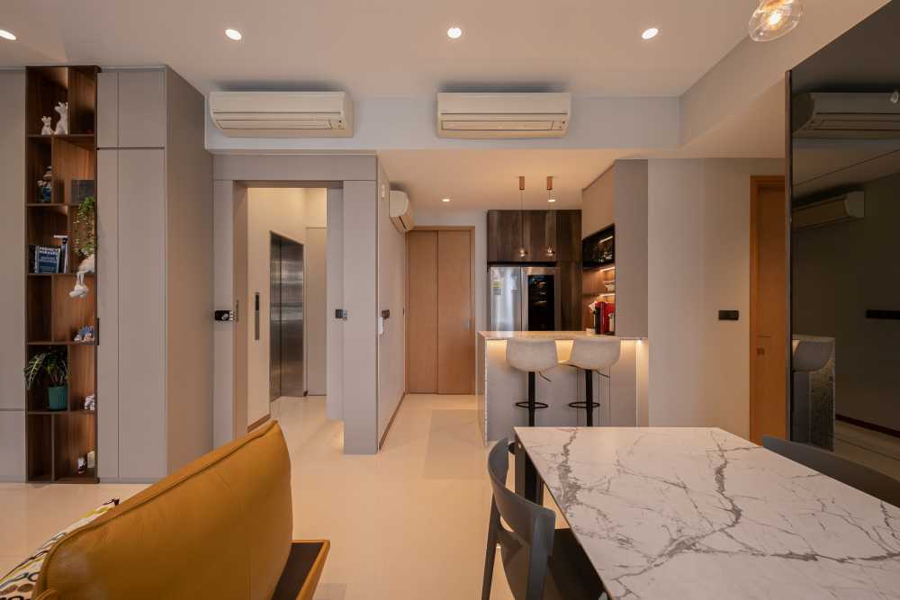 Contemporary Living Room with TV Console and Sofa