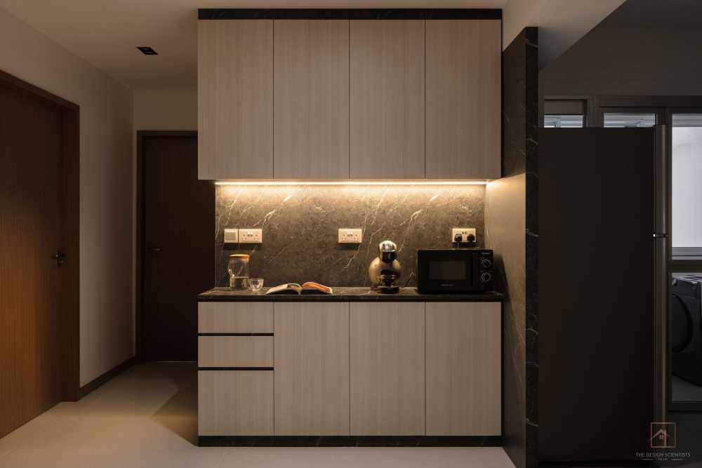Contemporary Dining Room with Cove Lighting and Lighting