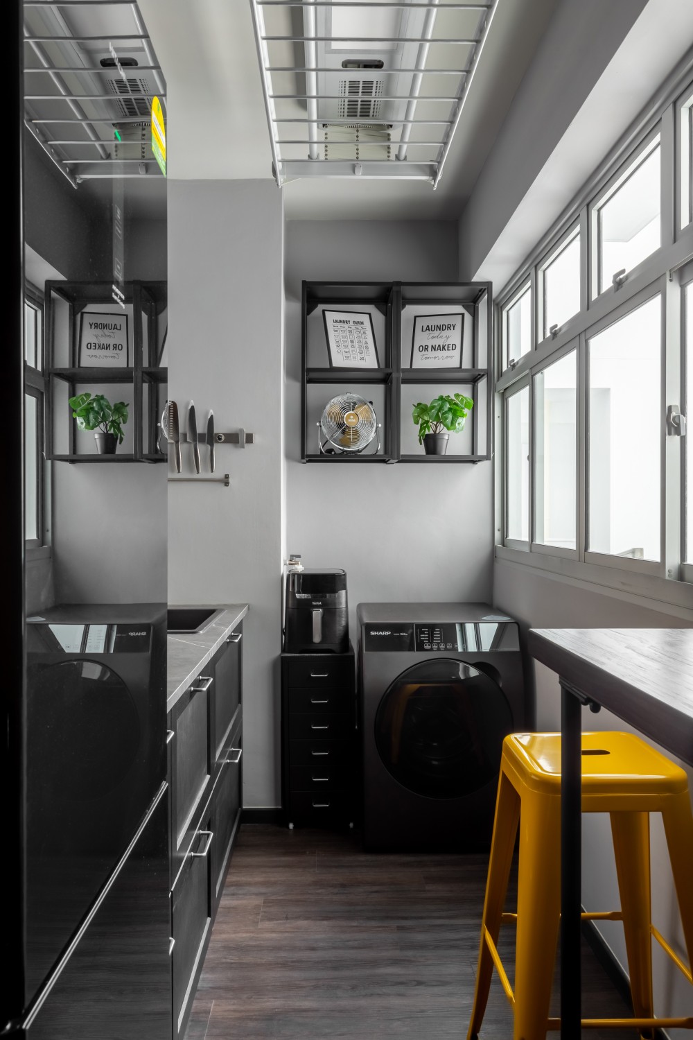 Industrial Kitchen with Countertop and Vinyl Flooring