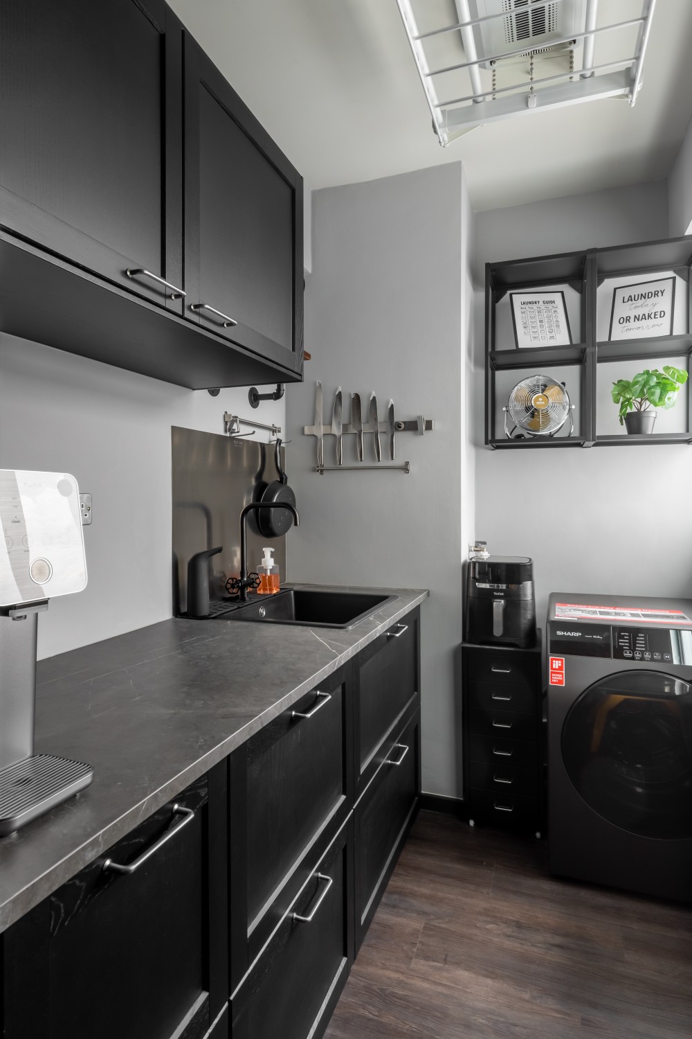 Industrial Kitchen with Countertop and Vinyl Flooring