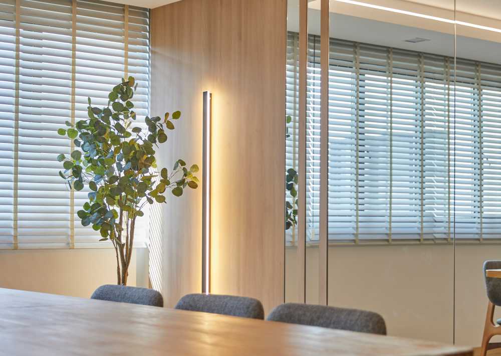 Scandinavian Dining Room with Mirror and Panelling