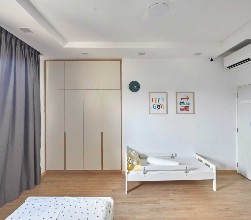 Scandinavian Kids Room with Wardrobe and Children's Storage