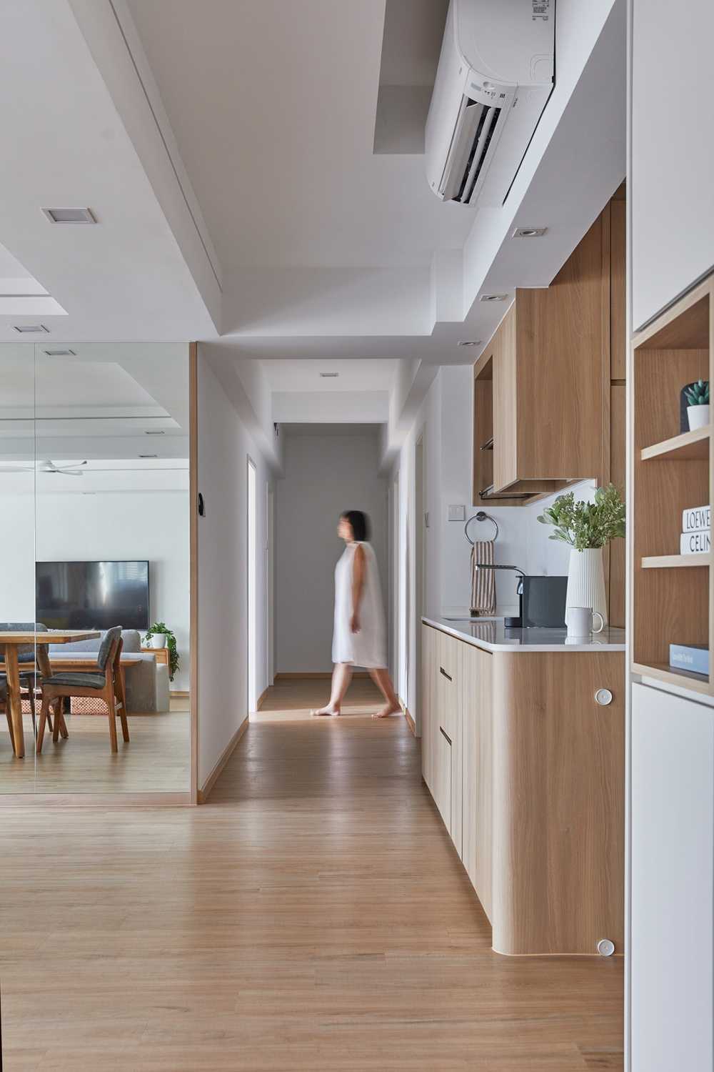 Scandinavian Kitchen with Sideboard and Paintings
