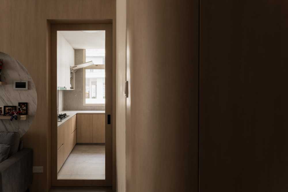 Minimalist Kitchen with Countertop and Vinyl Flooring