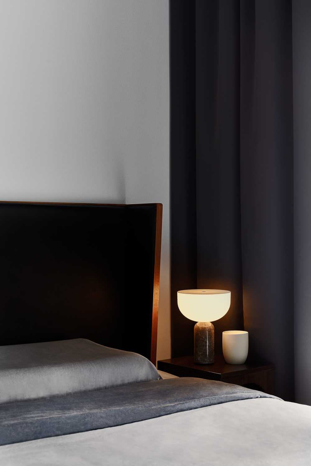 Modern Bedroom with Bedside Table and Bed