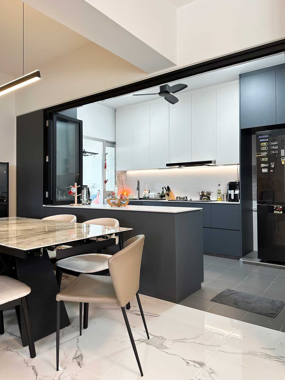 Scandinavian Kitchen with Kitchen Window and Kitchen Island