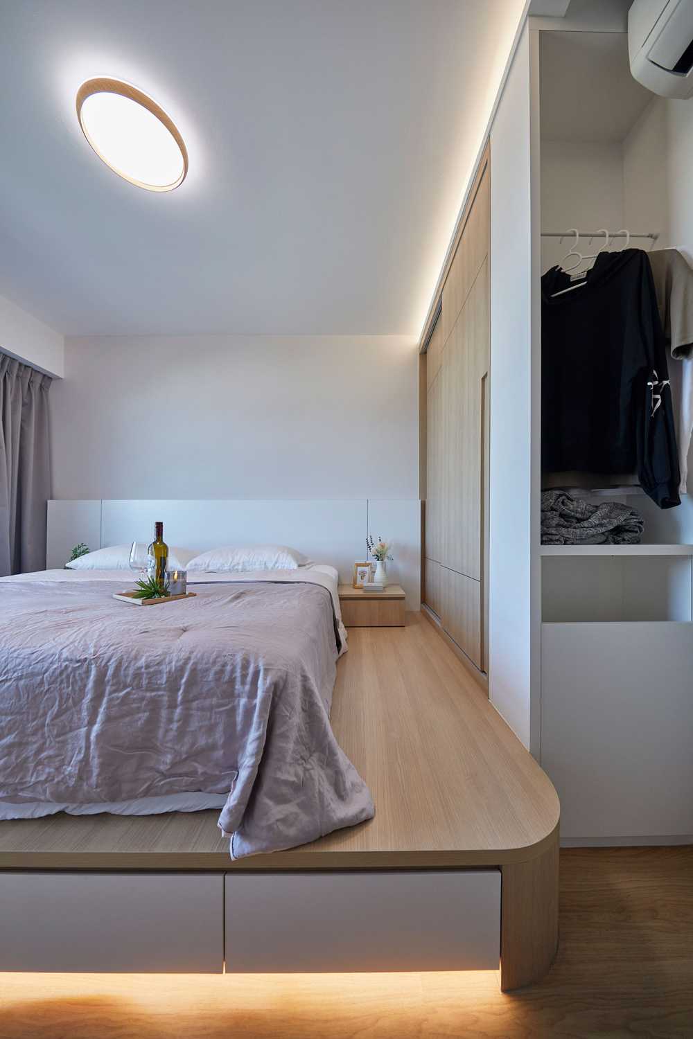 Scandinavian Bedroom with Wardrobe and Sliding Wardrobe